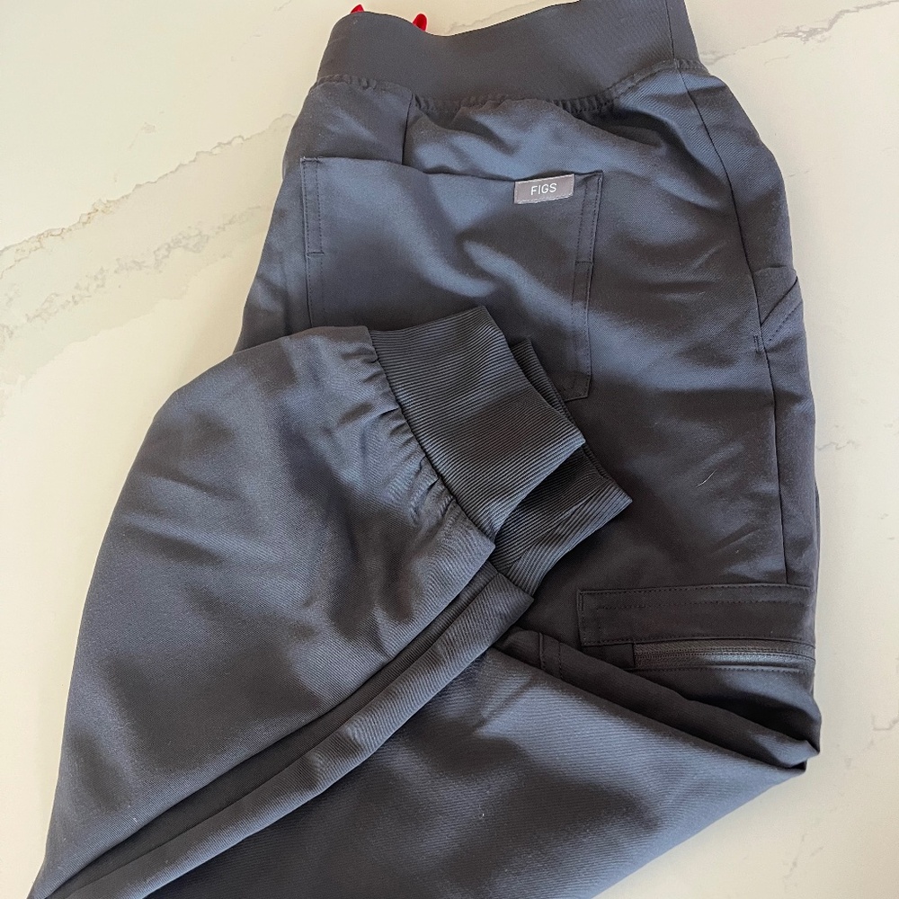 Figs Grey Jogger Scrub Pants Large Petite